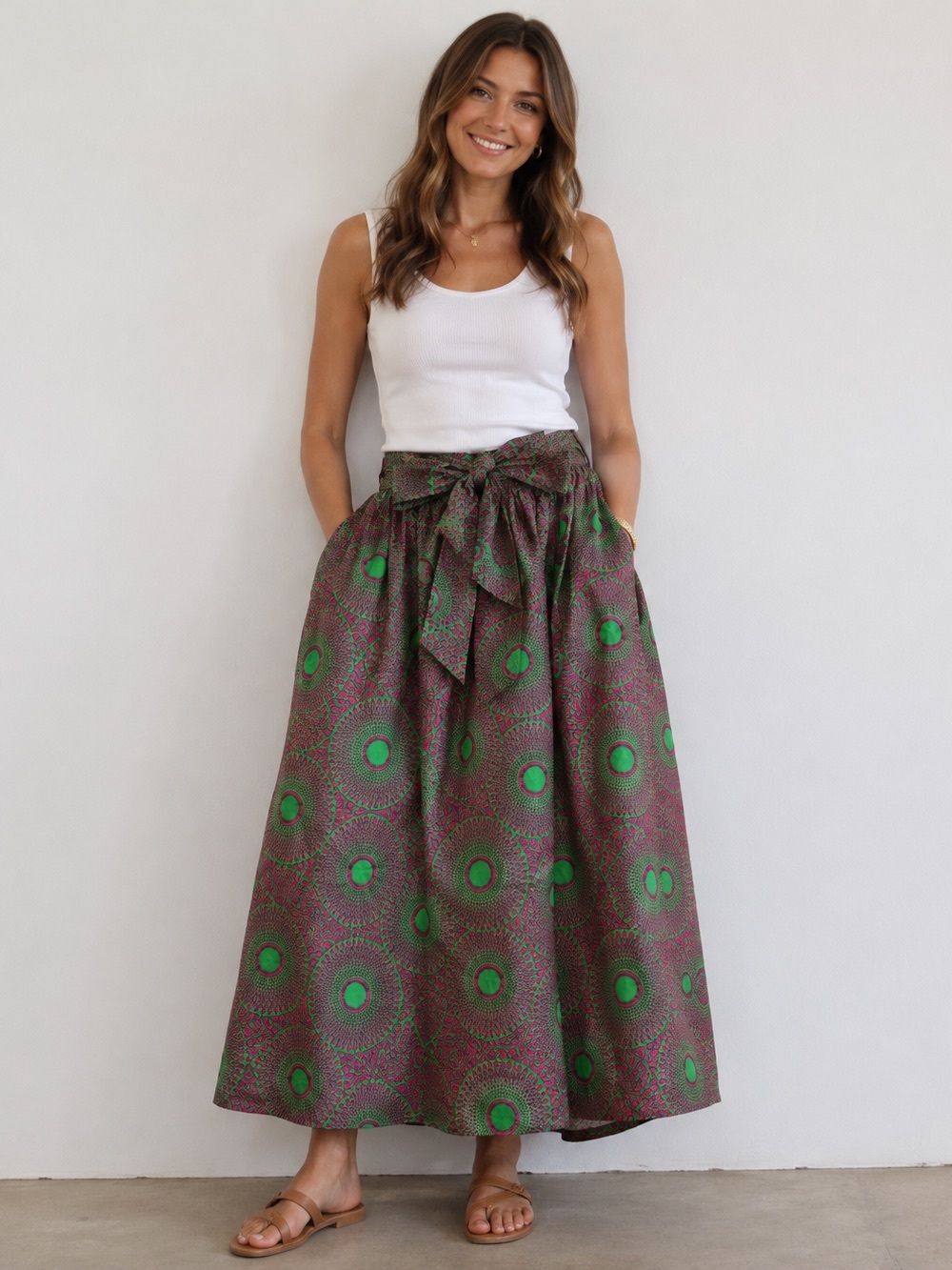Look At Me Tie Front Max Skirt